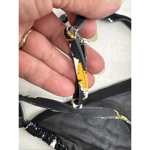 Demi Moore X Andie The Tropez String Bikini Top Black Burst NWT - Picture 6 of 14